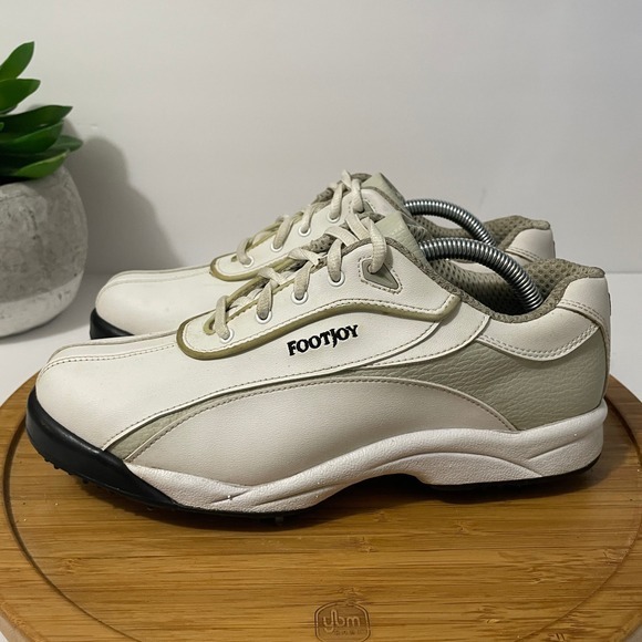 FootJoy Shoes - FootJoy GreenJoys White Leather Spiked Golf Shoe Women 8 Retro Athletic Sneaker